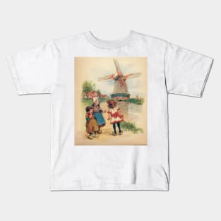 The Windmill And The Little Wooden Shoes Kids T-Shirt